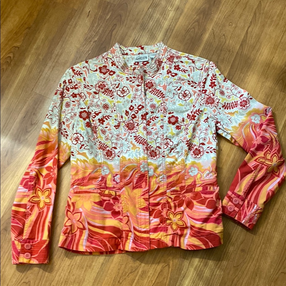 CHICO’S Colorful Floral Jacket